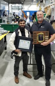 Humza Memon receives the 2024 Fall Bursary Award from OGMA President, Steve Ringler